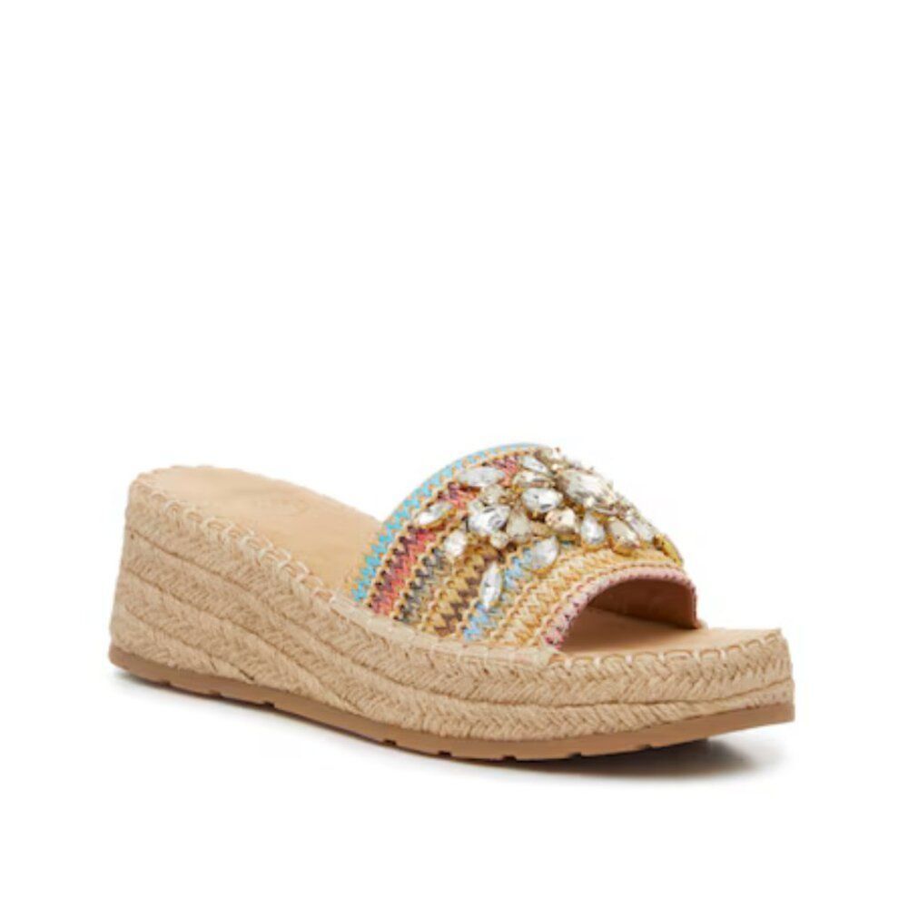 White Mountain Stitch Platform Wedge Espadrille Sandals NWT Size 8.5 Bohemian - Picture 12 of 12